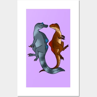 Valentines Day - You Complete Me - Icthyovenator and Concavenator in Love Posters and Art